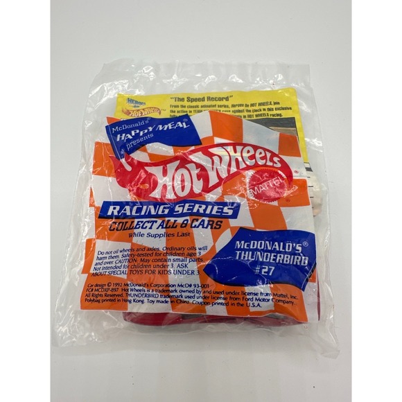 McDonald's Other - 1993 McDonald's Hot‎ Wheels Thunderbird #27 Sealed Racing Series Happy Meal